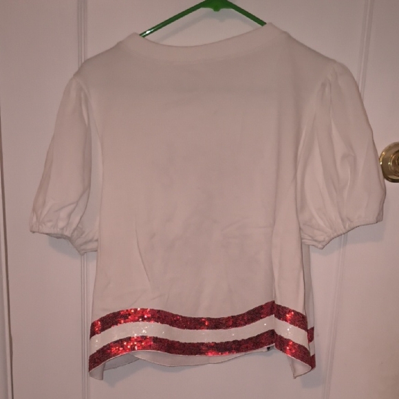 Peach Love California | White Tee with Red and Blue Stars & Stripes - Picture 3 of 3